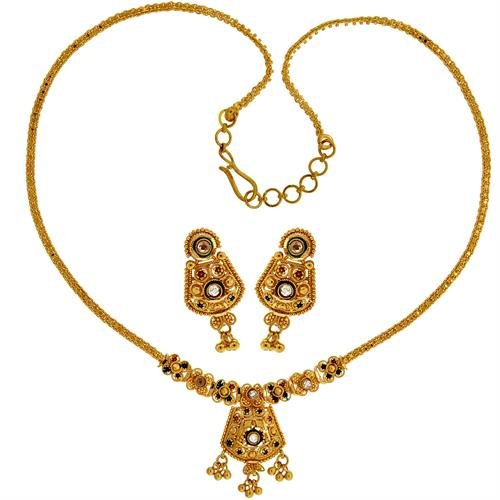 Image Of 22 Carat Gold Minakari Necklace Set