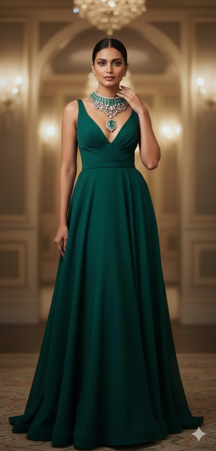 Image Of K - Emerald Diamond Collar Necklace